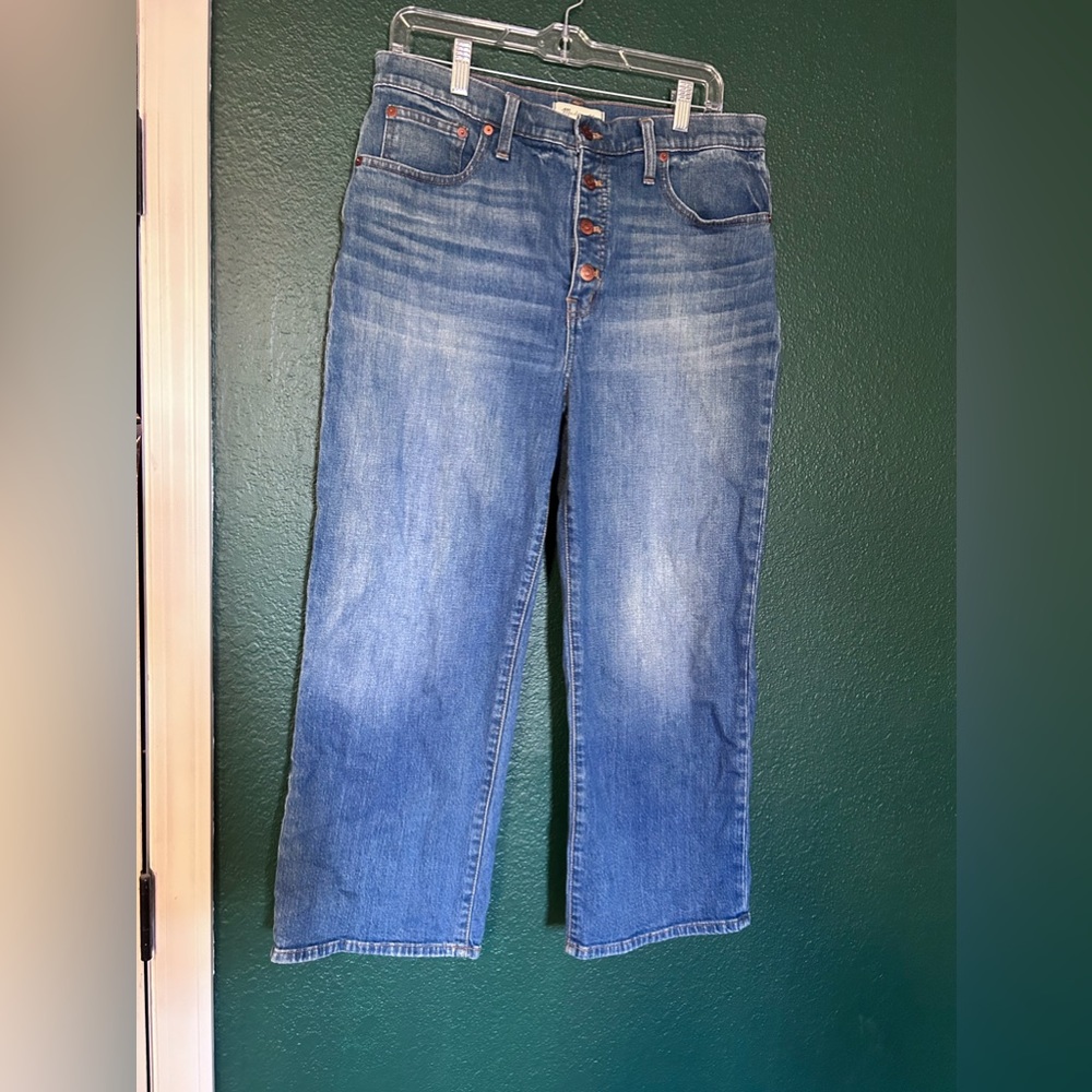 Madewell slim wide leg crop jeans
